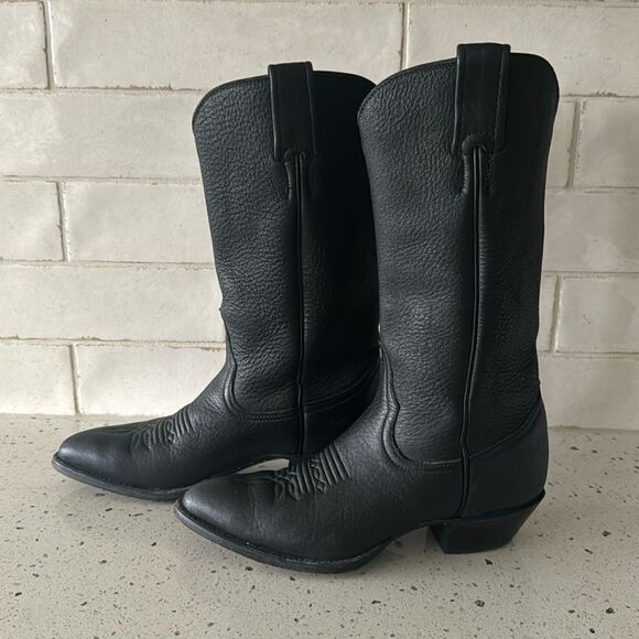 Larry Mahan Shoes - LARRY MAHAN Women’s 6.5B Black Leather Cowgirl Western Boots Handcrafted in USA